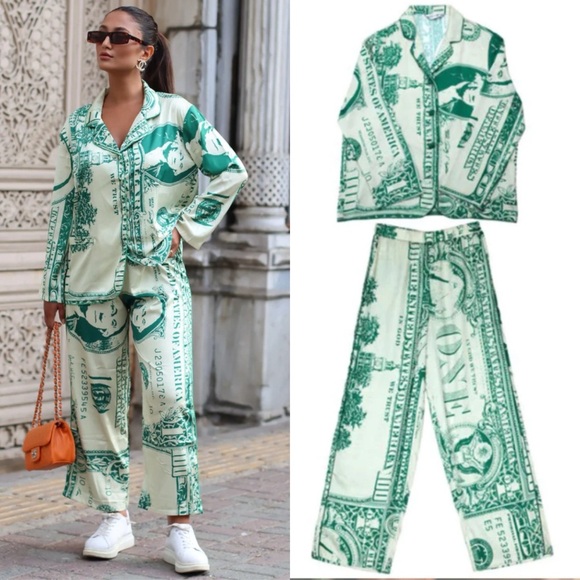 Hipnos and Nicte Limited Edition Money Million Dollar Pajamas Pant Set PJ’s - L - Picture 2 of 5
